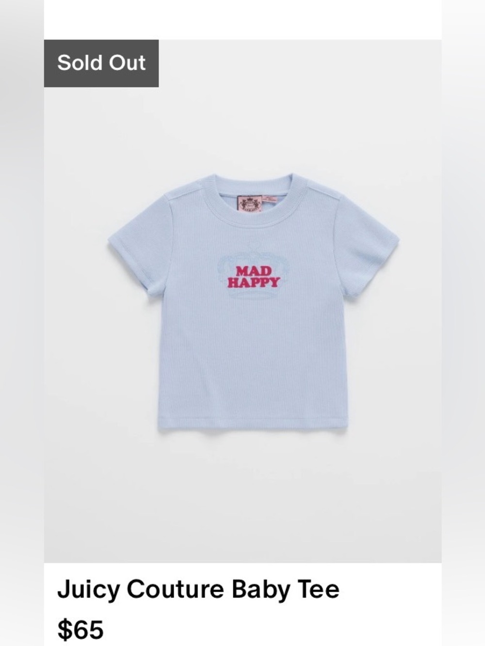 Madhappy Juicy couture baby tee